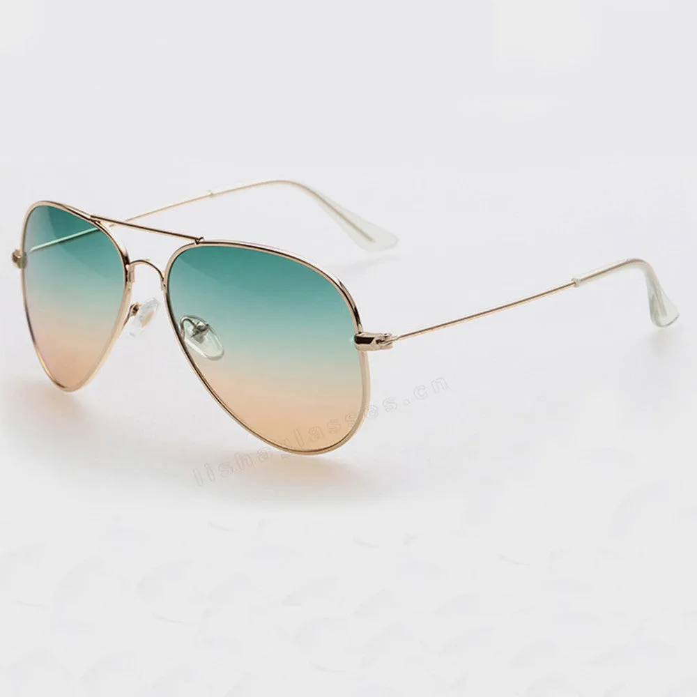 Polarized Sunglasses Aviator Summer Accessories UV400 Protection Glasses Oculos De Sol Gold Frame Gradient Tea Color Lens