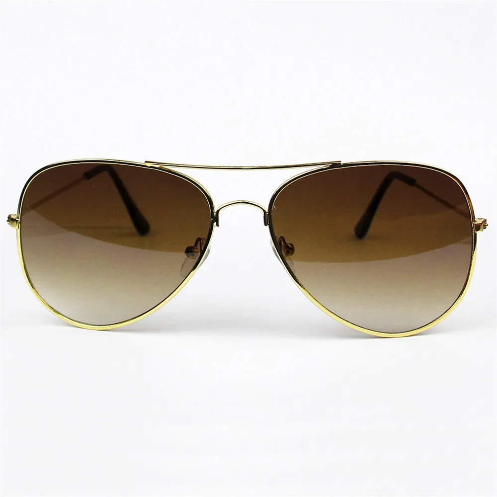 Polarized Sunglasses Aviator Summer Accessories UV400 Protection Glasses Oculos De Sol Gold Frame Gradient Tea Color Lens