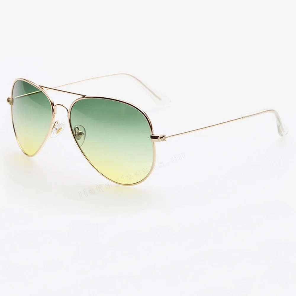 Polarized Sunglasses Aviator Summer Accessories UV400 Protection Glasses Oculos De Sol Gold Frame Gradient Tea Color Lens