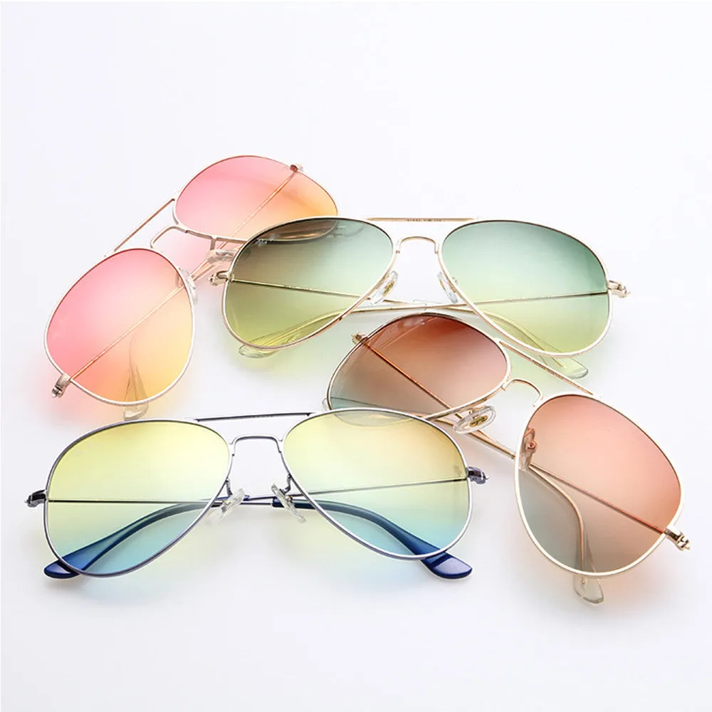 Polarized Sunglasses Aviator Summer Accessories UV400 Protection Glasses Oculos De Sol Gold Frame Gradient Tea Color Lens