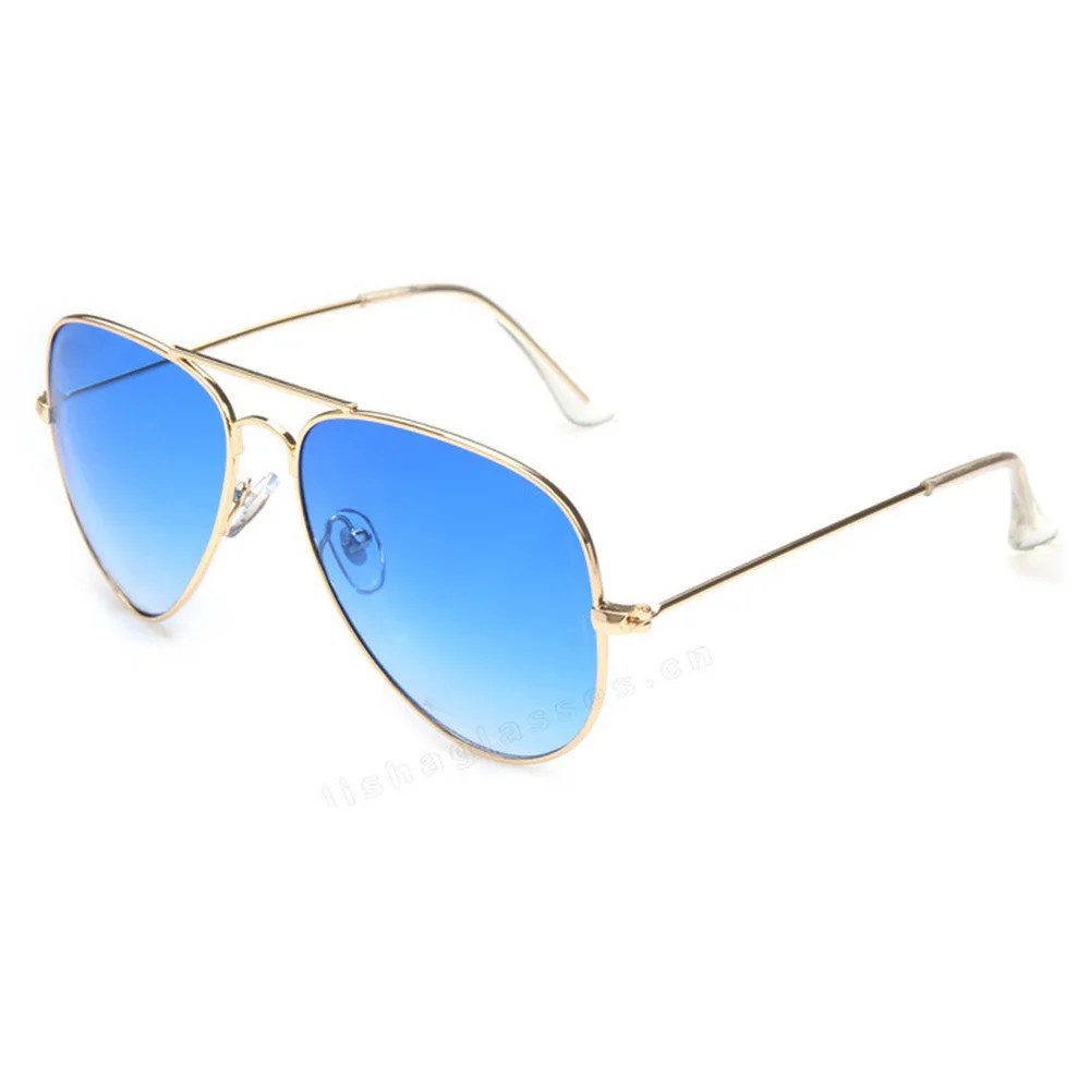 Polarized Sunglasses Aviator Summer Accessories UV400 Protection Glasses Oculos De Sol Gold Frame Gradient Tea Color Lens