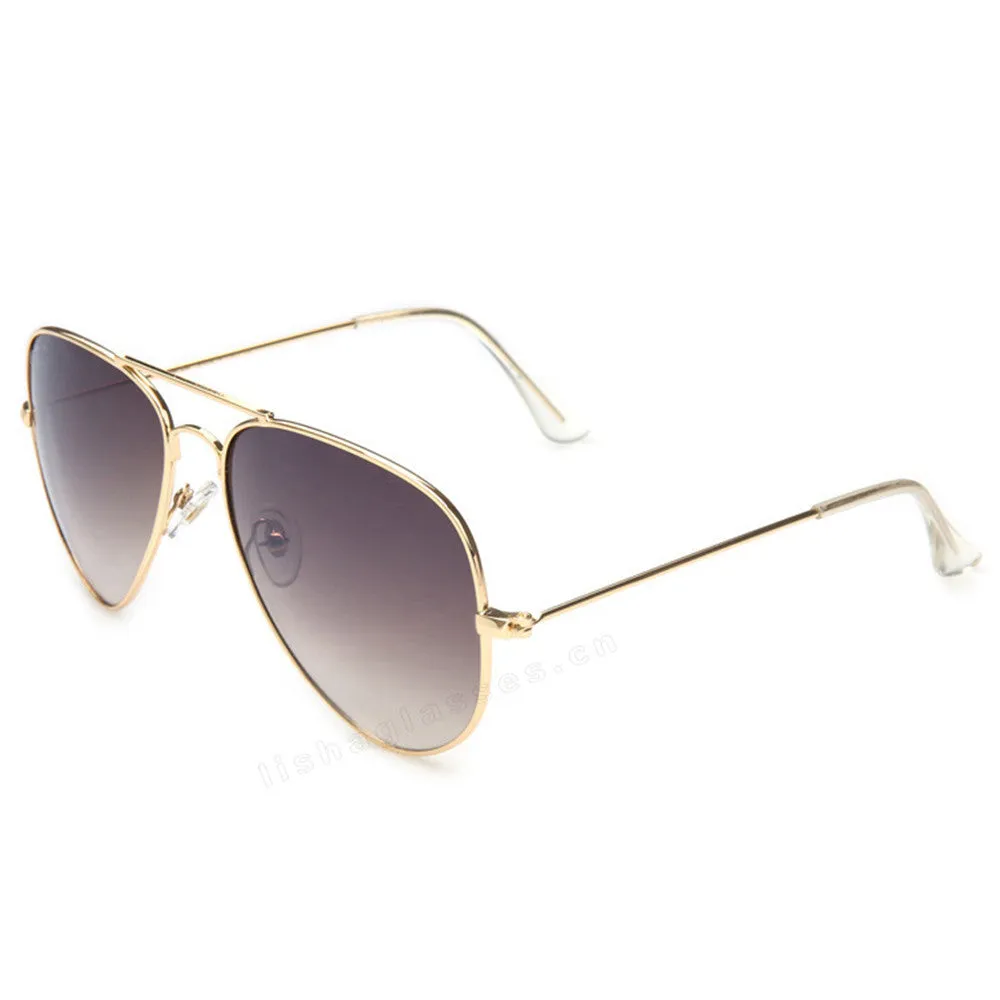 Polarized Sunglasses Aviator Summer Accessories UV400 Protection Glasses Oculos De Sol Gold Frame Gradient Tea Color Lens