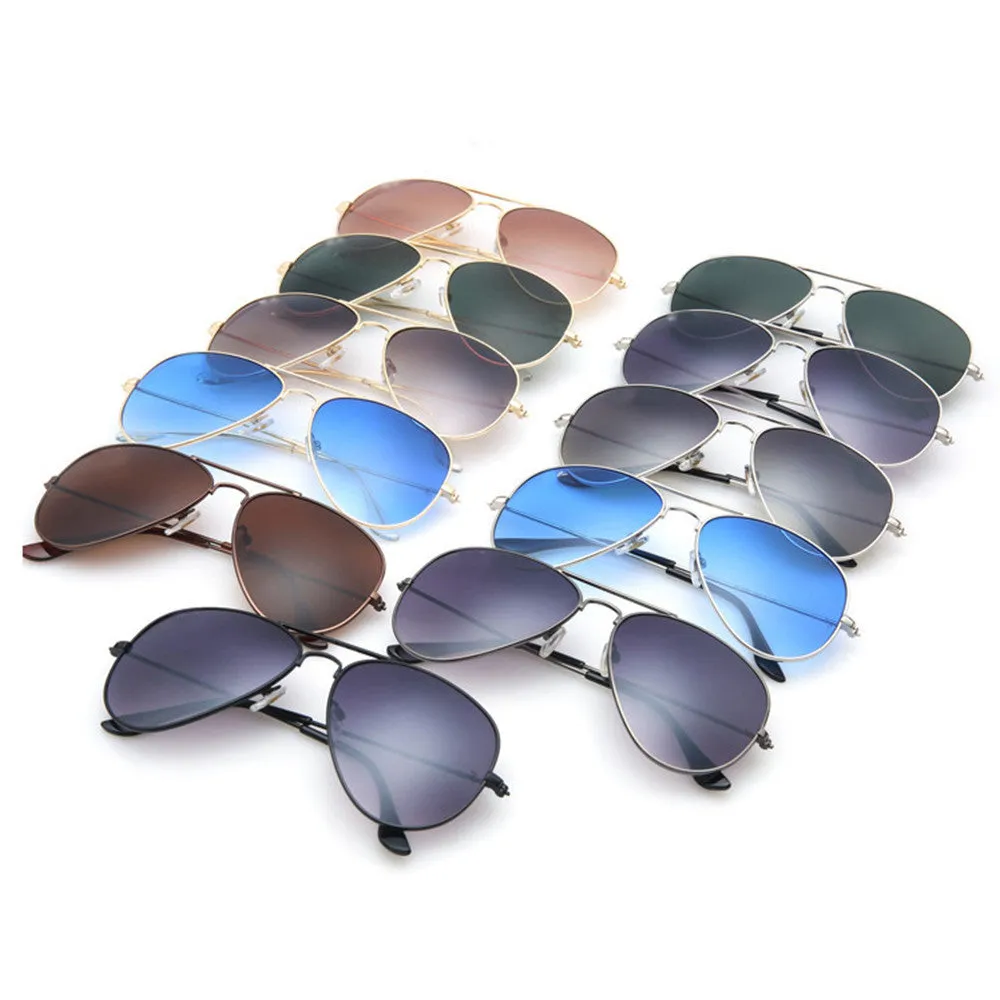 Polarized Sunglasses Aviator Summer Accessories UV400 Protection Glasses Oculos De Sol Gold Frame Gradient Tea Color Lens