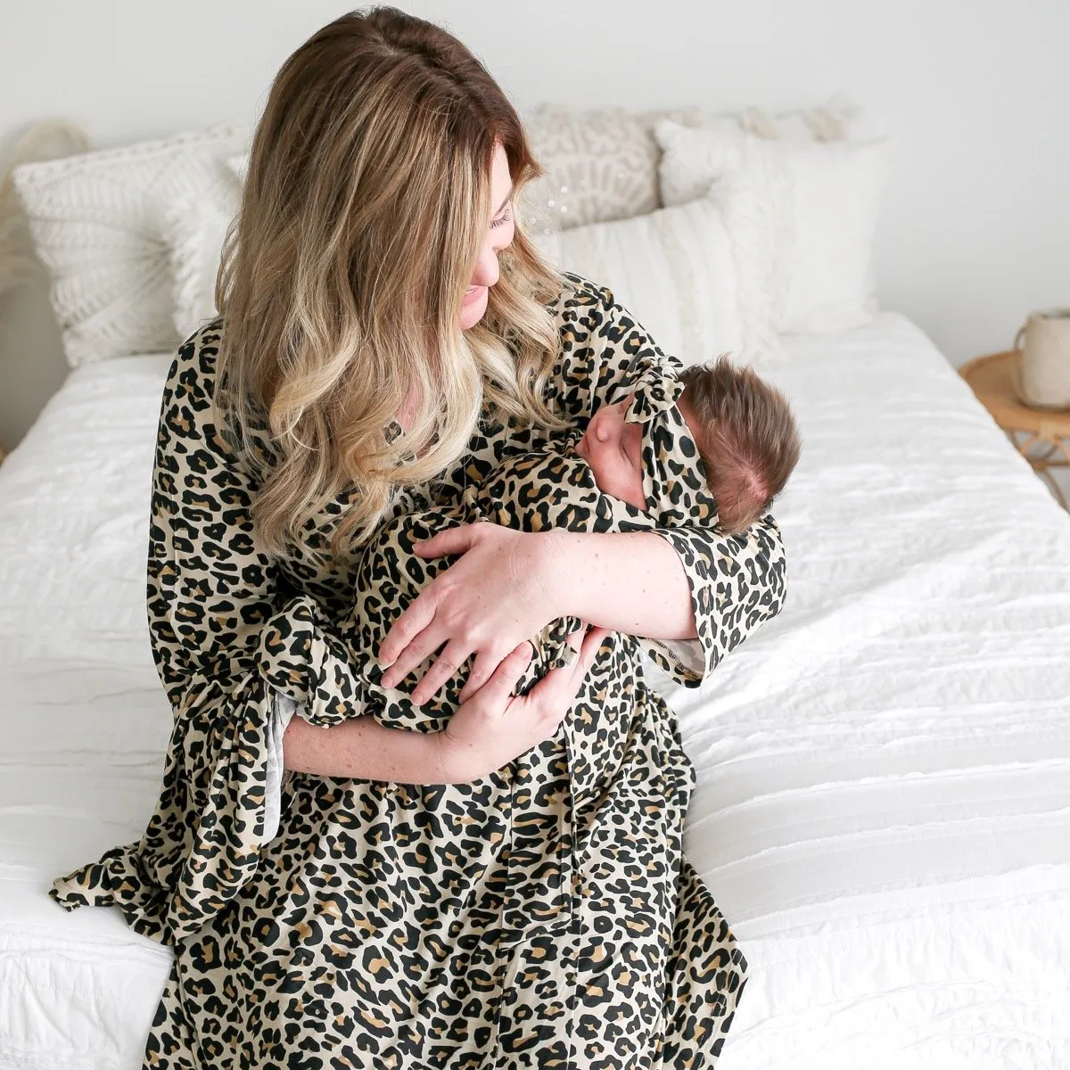Posh Peanut Tan Lana Leopard Mommy Robe
