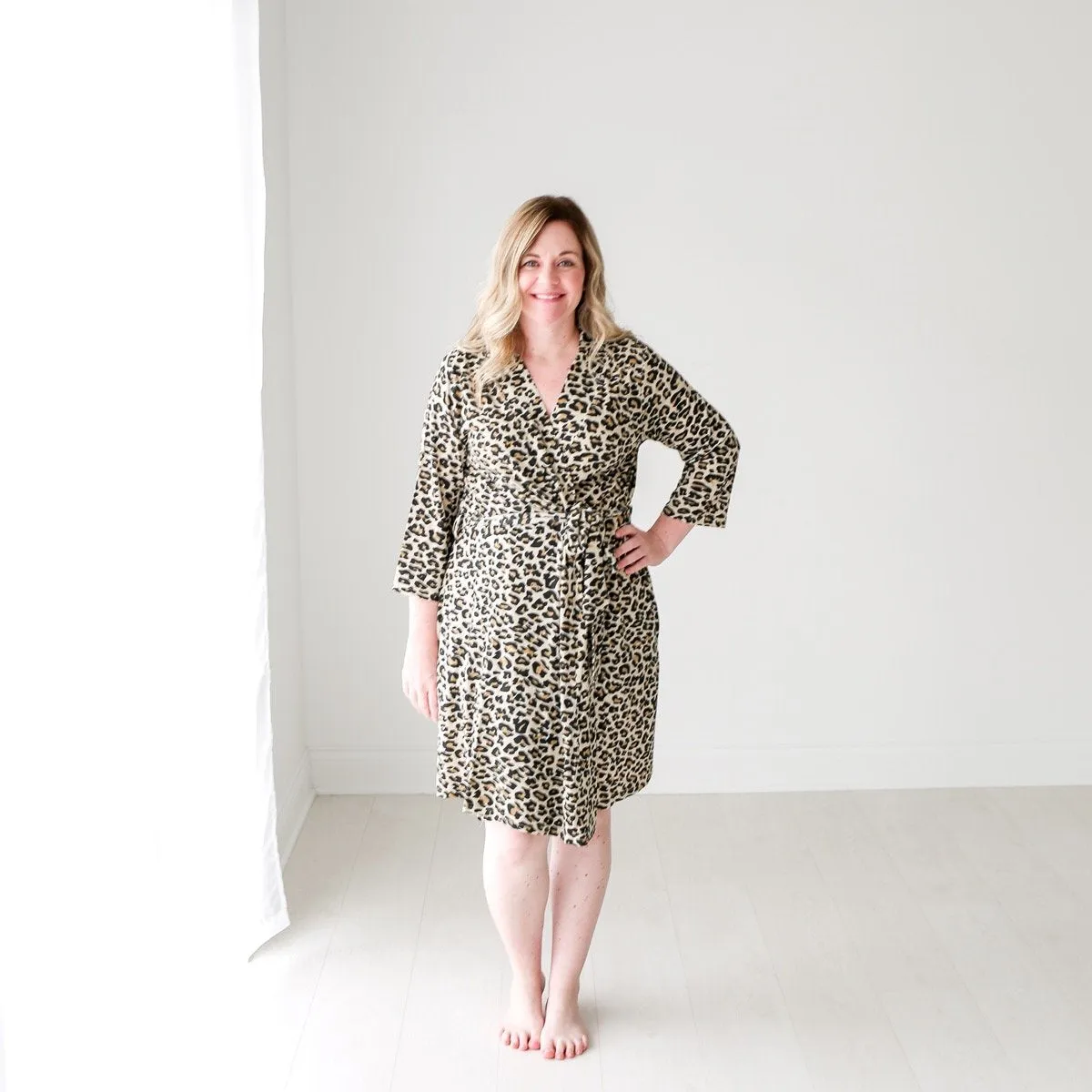 Posh Peanut Tan Lana Leopard Mommy Robe