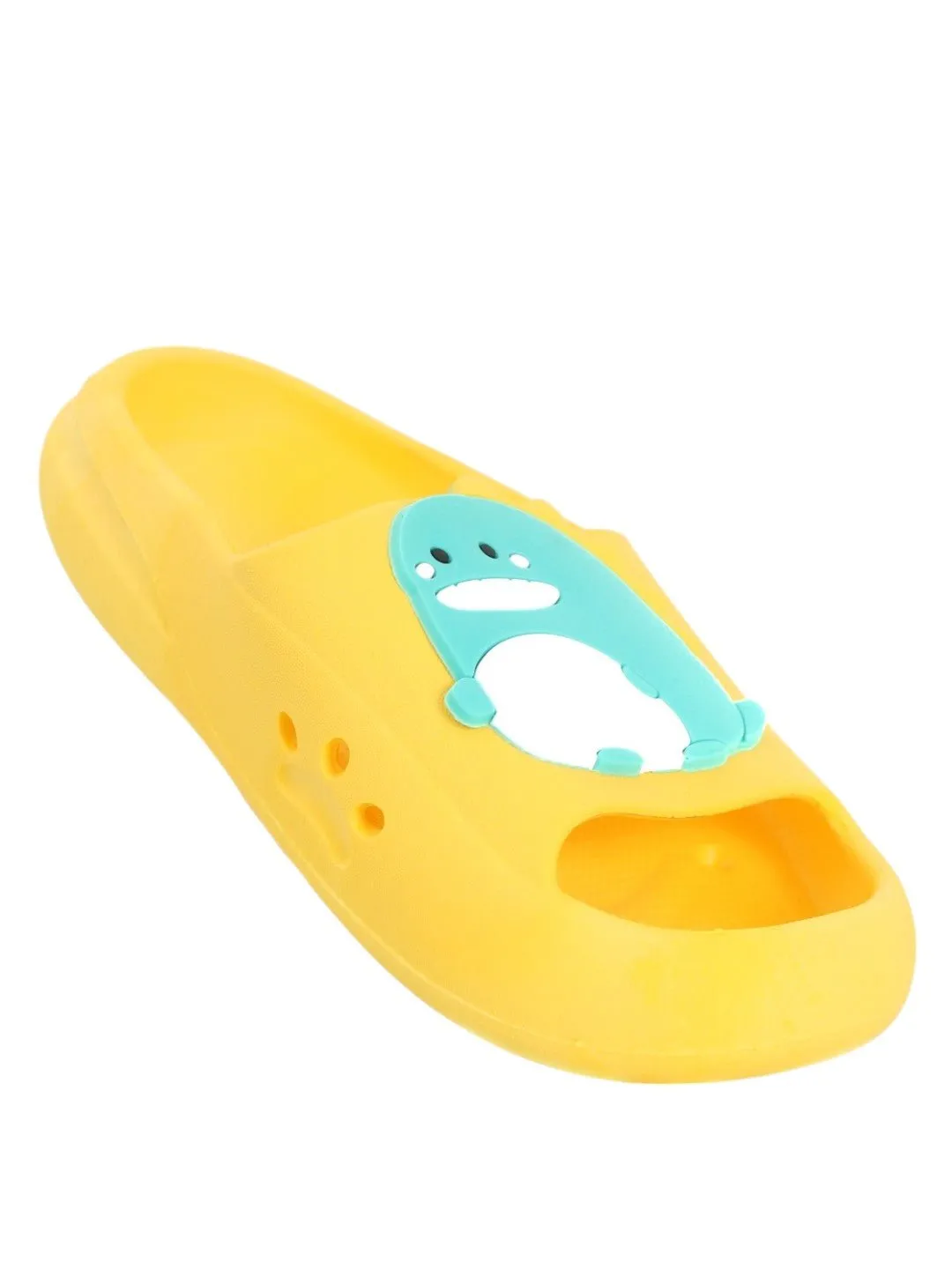 Roaring Fun Dino Applique Slides - Sunny Yellow