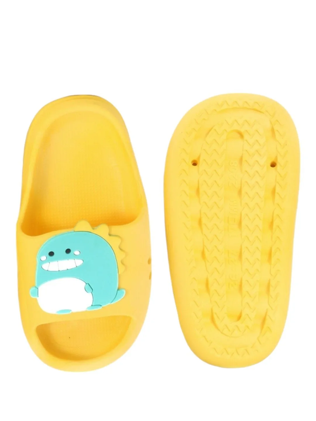 Roaring Fun Dino Applique Slides - Sunny Yellow