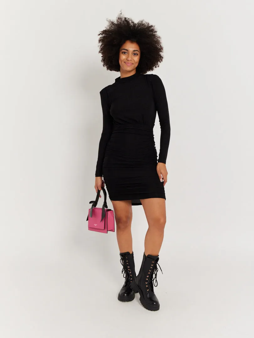 Robe noire pailletée manches longues