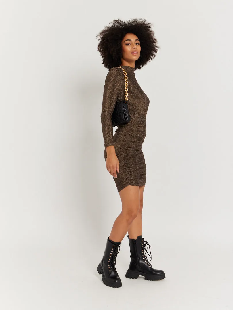 Robe noire pailletée manches longues