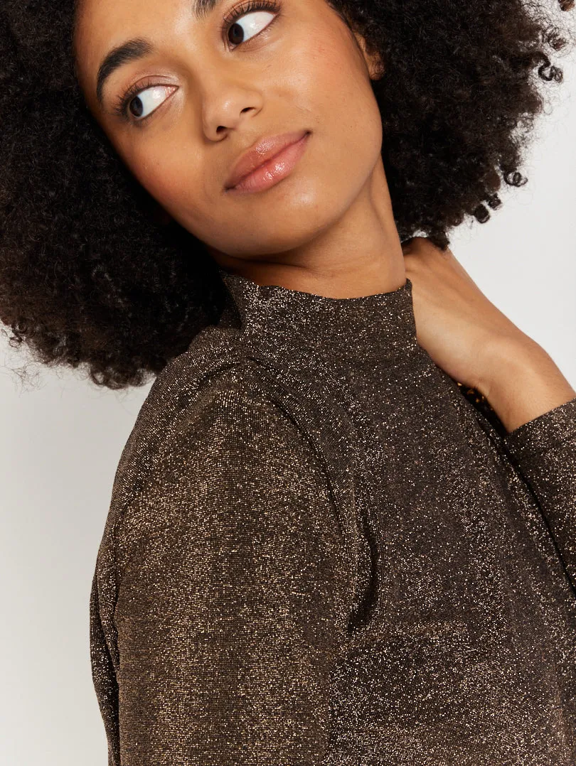 Robe noire pailletée manches longues