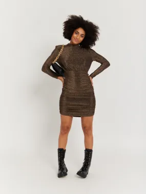 Robe noire pailletée manches longues