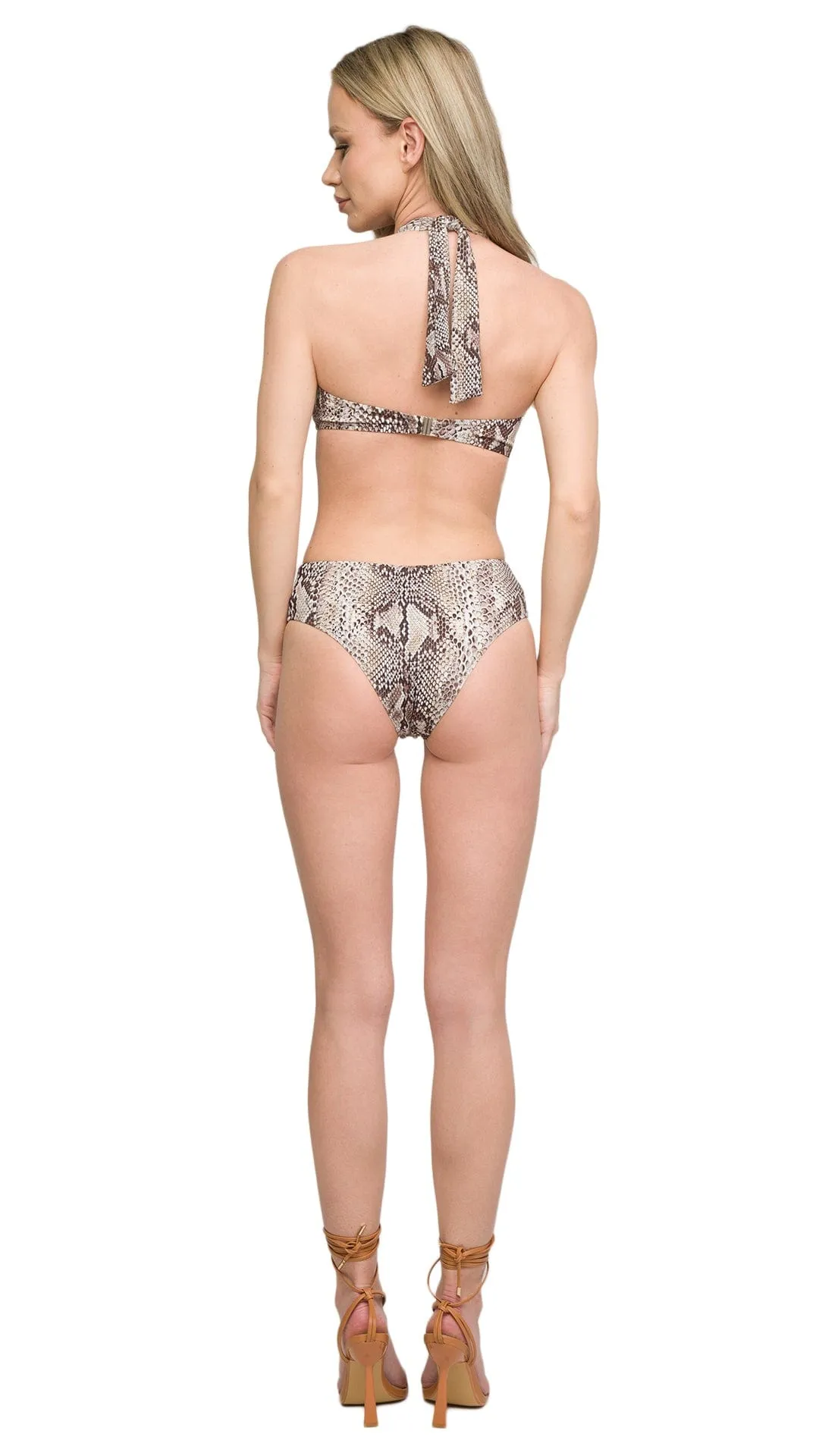 Roberto Cavalli  Phyton One piece Plunge Cut Out Swimsuit-