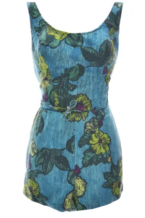 Rose Marie Reid Vintage One PIece Swimsuit Floral Romper