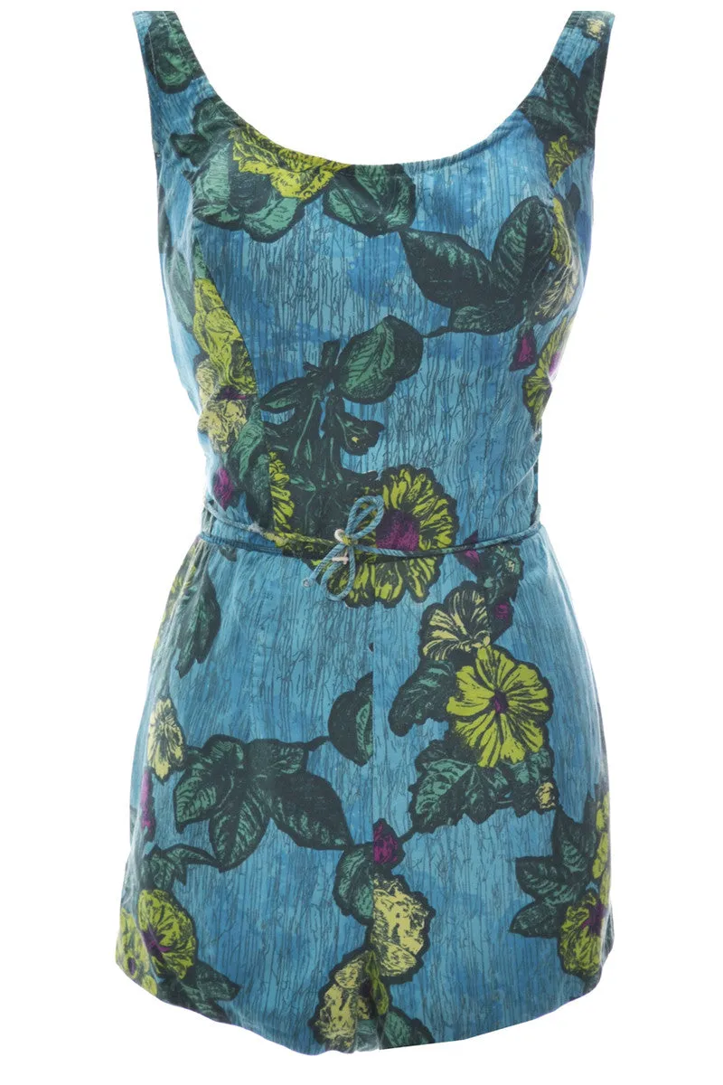 Rose Marie Reid Vintage One PIece Swimsuit Floral Romper