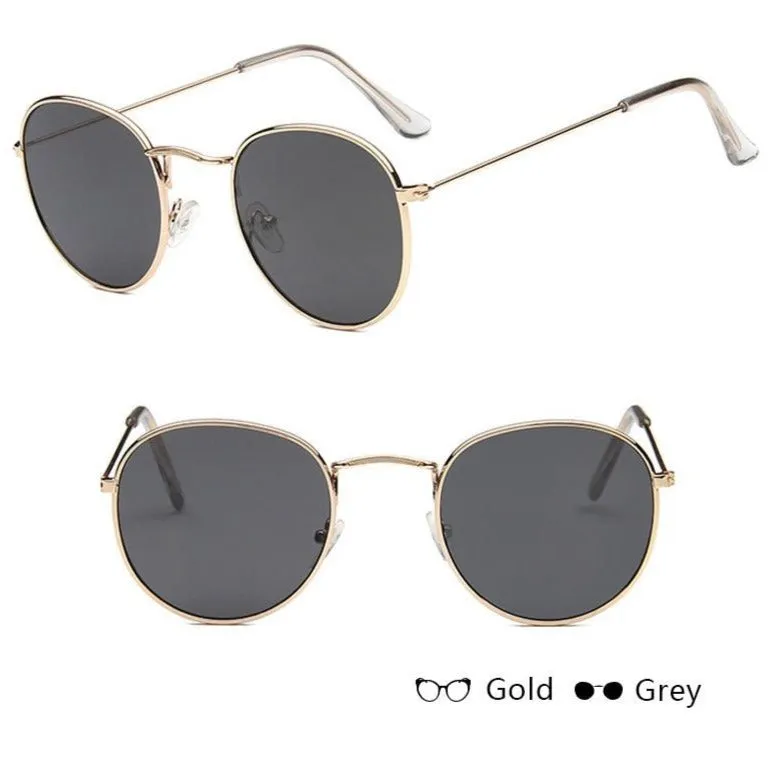 Round Mirror Sunglasses in Gold And Silver