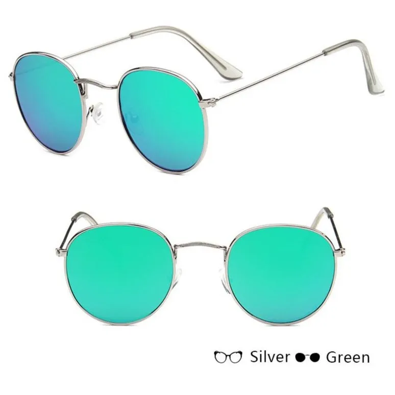 Round Mirror Sunglasses in Gold And Silver