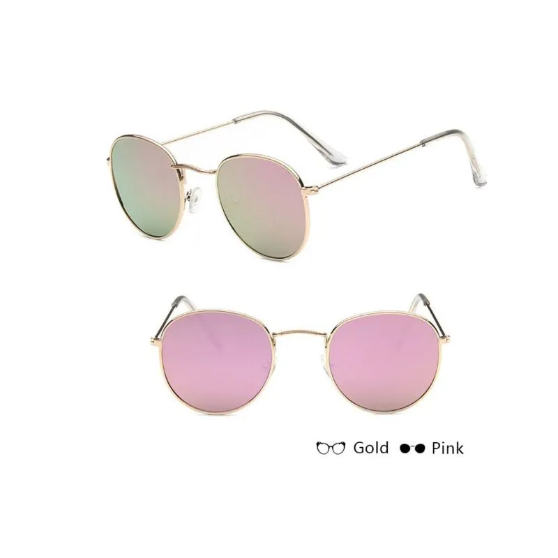 Round Mirror Sunglasses in Gold And Silver