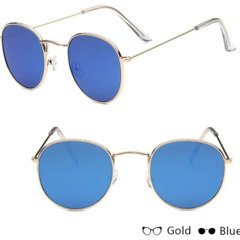 Round Mirror Sunglasses in Gold And Silver