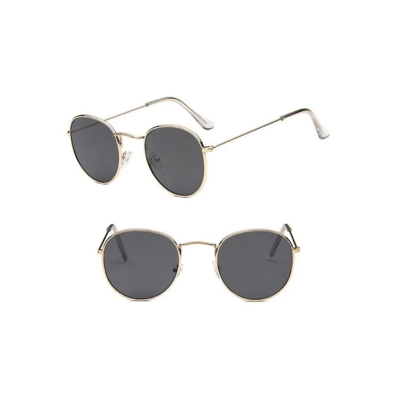 Round Mirror Sunglasses in Gold And Silver