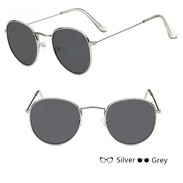 Round Mirror Sunglasses in Gold And Silver