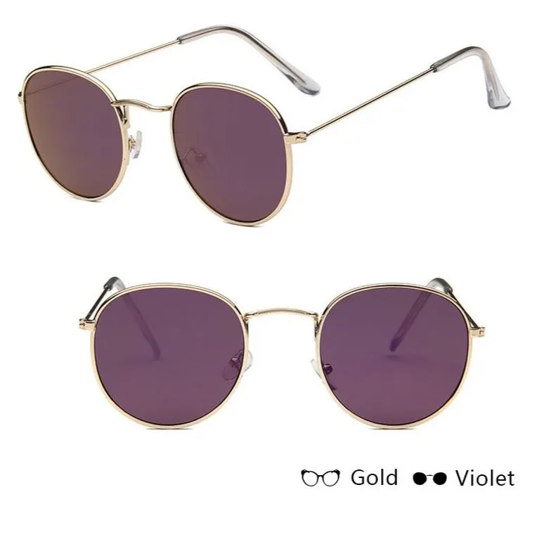 Round Mirror Sunglasses in Gold And Silver
