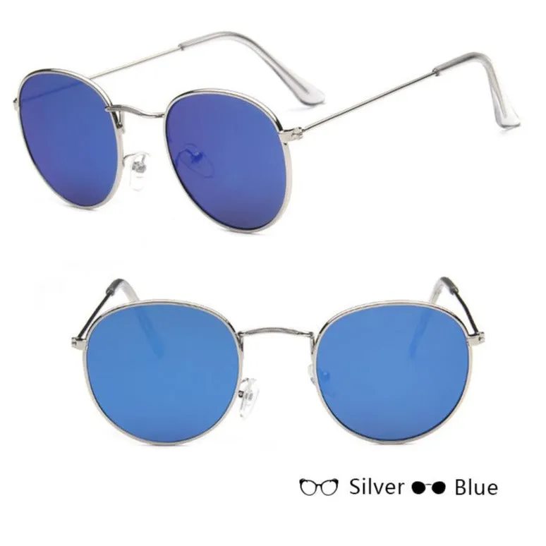 Round Mirror Sunglasses in Gold And Silver