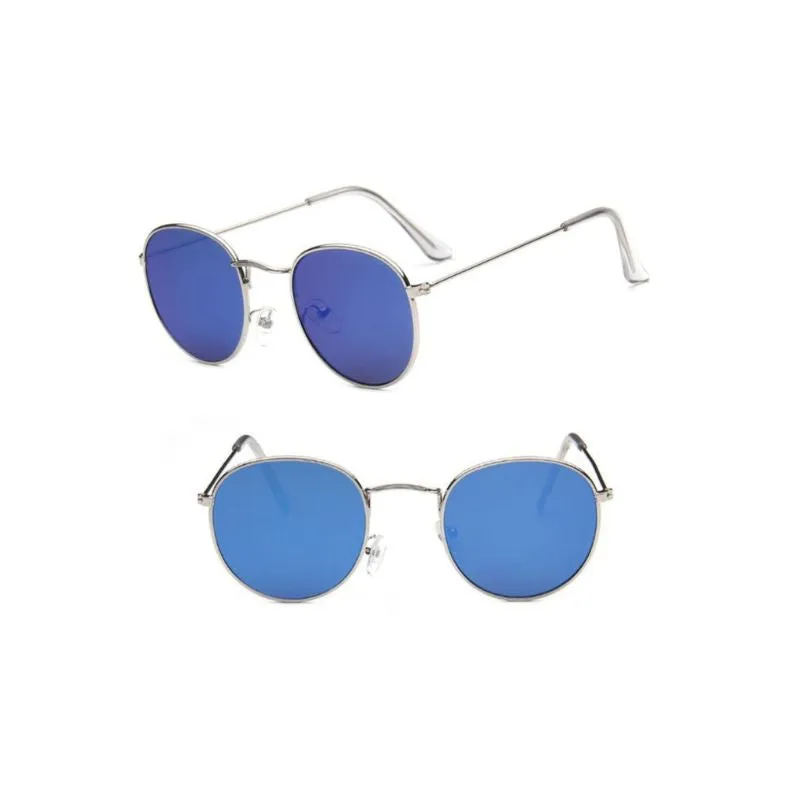 Round Mirror Sunglasses in Gold And Silver