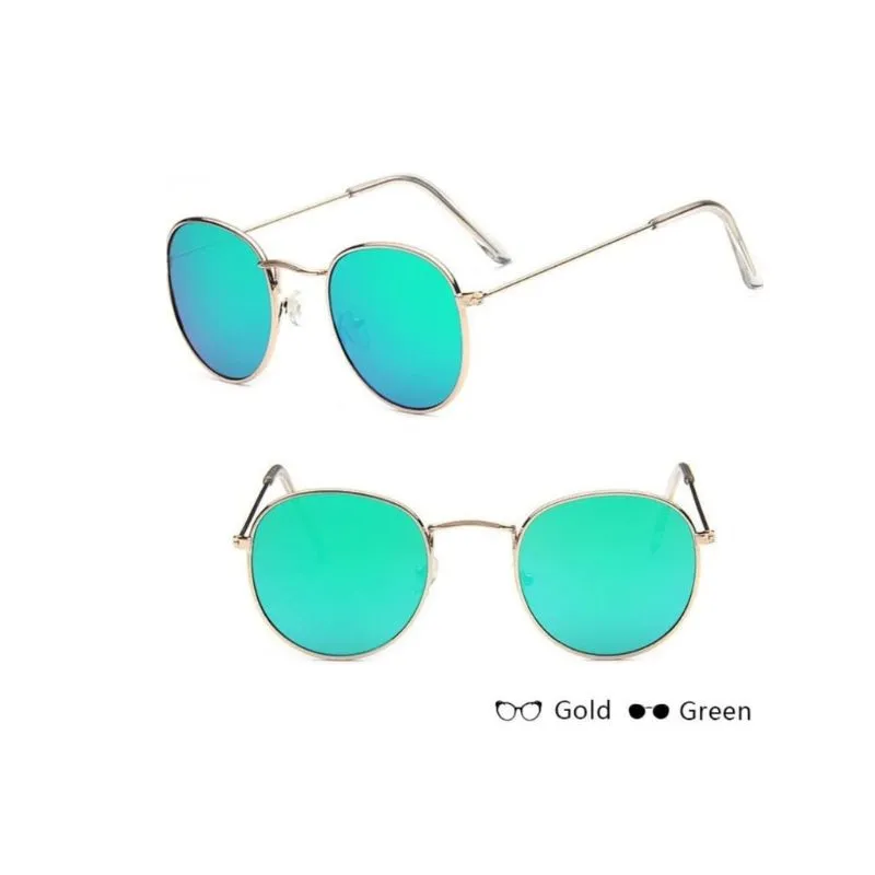 Round Mirror Sunglasses in Gold And Silver