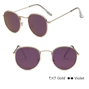 Round Mirror Sunglasses in Gold And Silver