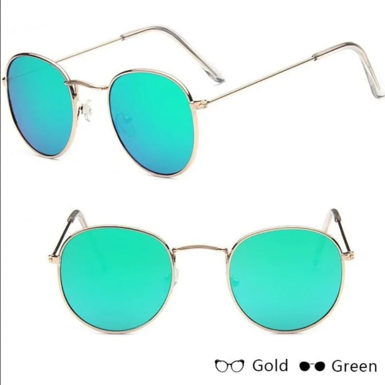 Round Mirror Sunglasses in Gold And Silver
