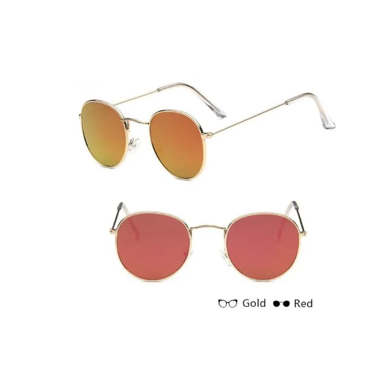Round Mirror Sunglasses in Gold And Silver