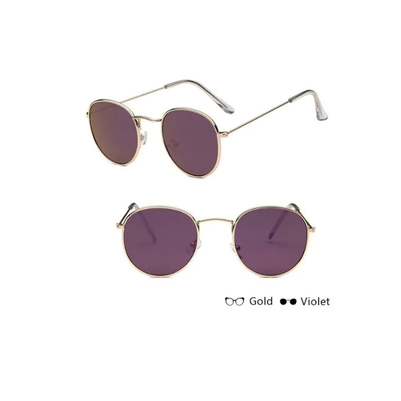 Round Mirror Sunglasses in Gold And Silver