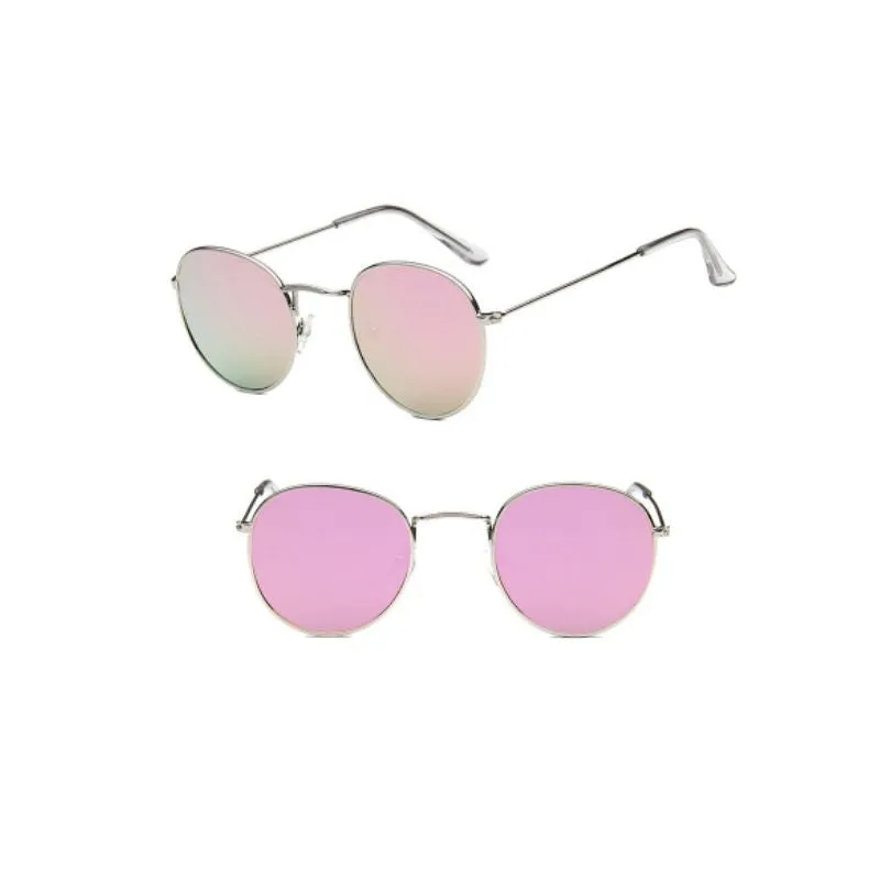 Round Mirror Sunglasses in Gold And Silver