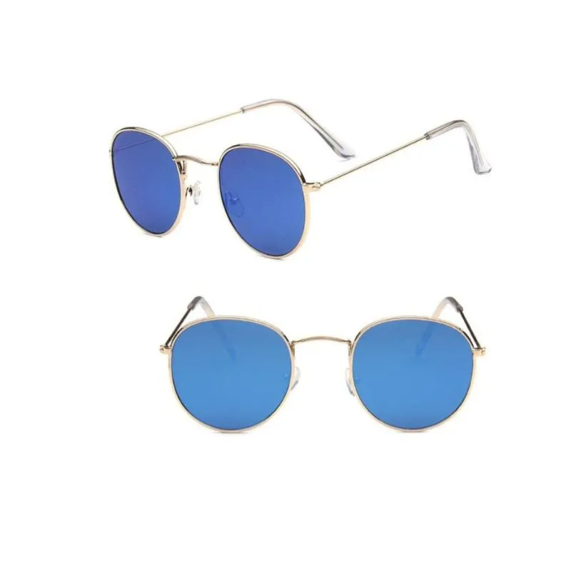 Round Mirror Sunglasses in Gold And Silver