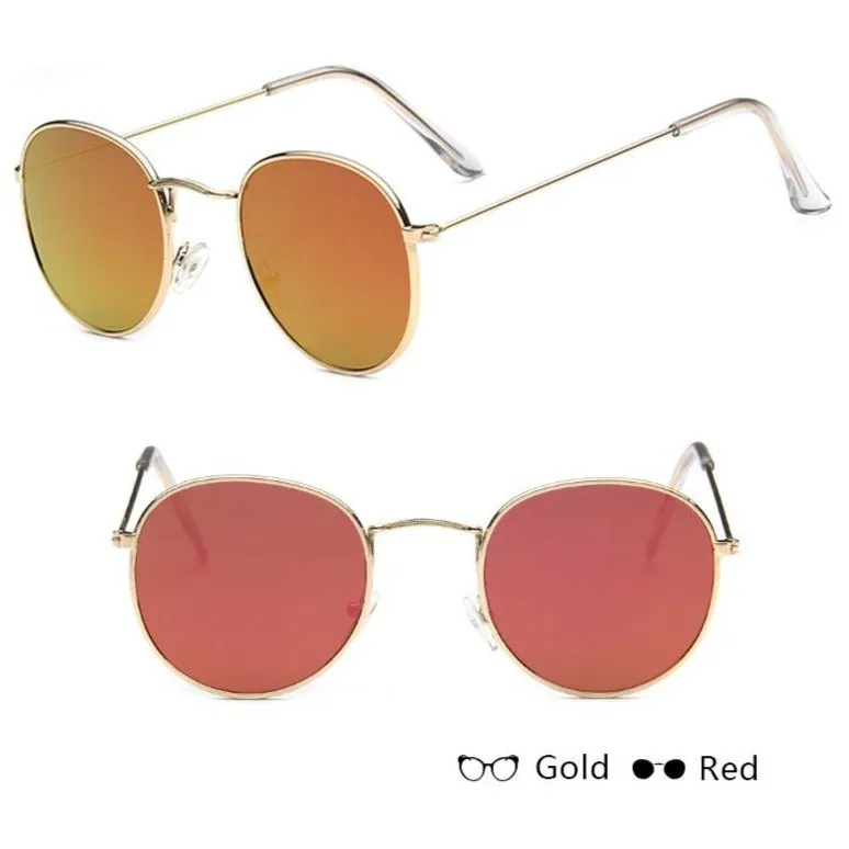 Round Mirror Sunglasses in Gold And Silver