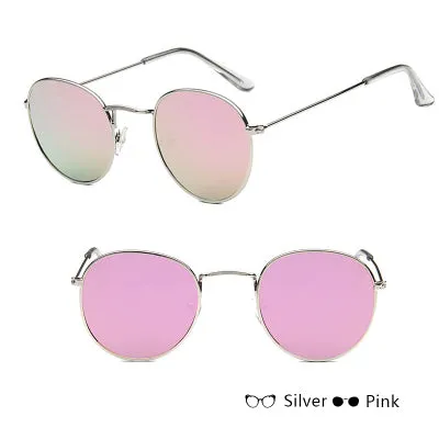 Round Mirror Sunglasses in Gold And Silver