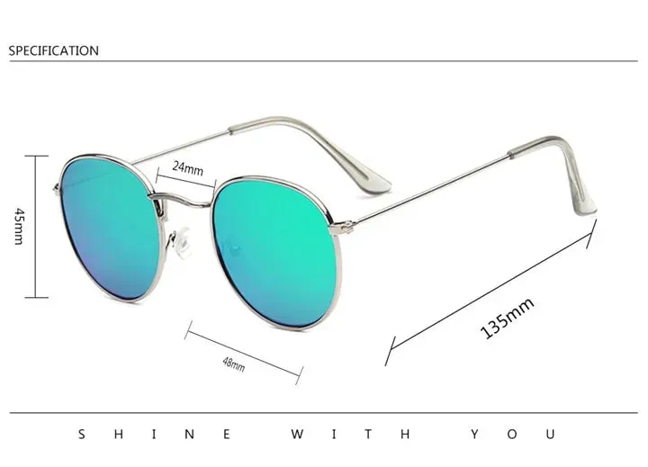 Round Mirror Sunglasses in Gold And Silver