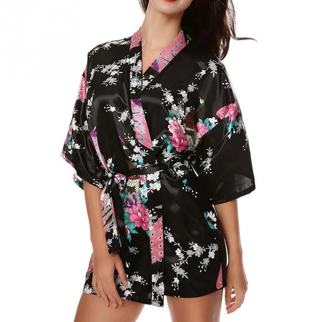 Satin Robes Kimono for Brides