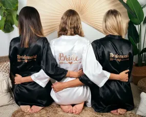 Set of 12 Custom Satin Bridesmaids Robes, wedding robes - Bridal Shower Robes - Glitter Arrow