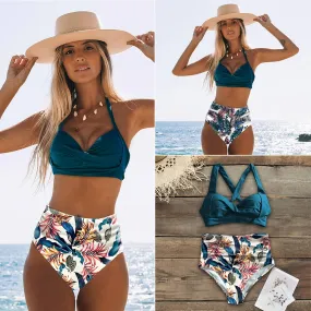 Sexy High Waist Halter Plus Size Bikini