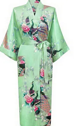 Sleepwear Silk Casual Bathrobe Long Nightgown