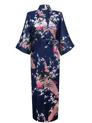 Sleepwear Silk Casual Bathrobe Long Nightgown
