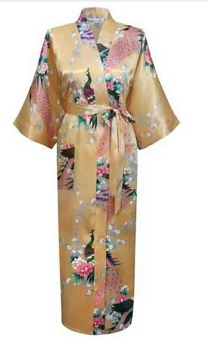 Sleepwear Silk Casual Bathrobe Long Nightgown