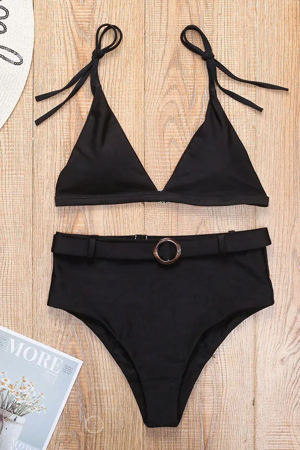 Solid Color On-trend High Waist Beach Bikini