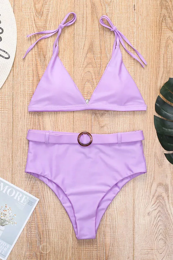 Solid Color On-trend High Waist Beach Bikini