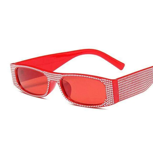 Square Frame Studded Sunglasses