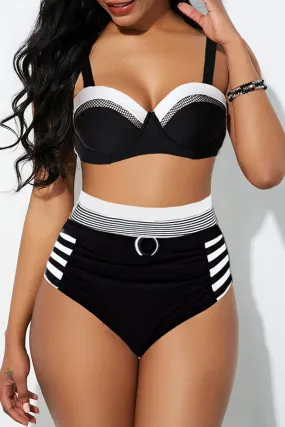 Striped Classic High Waist Bikini