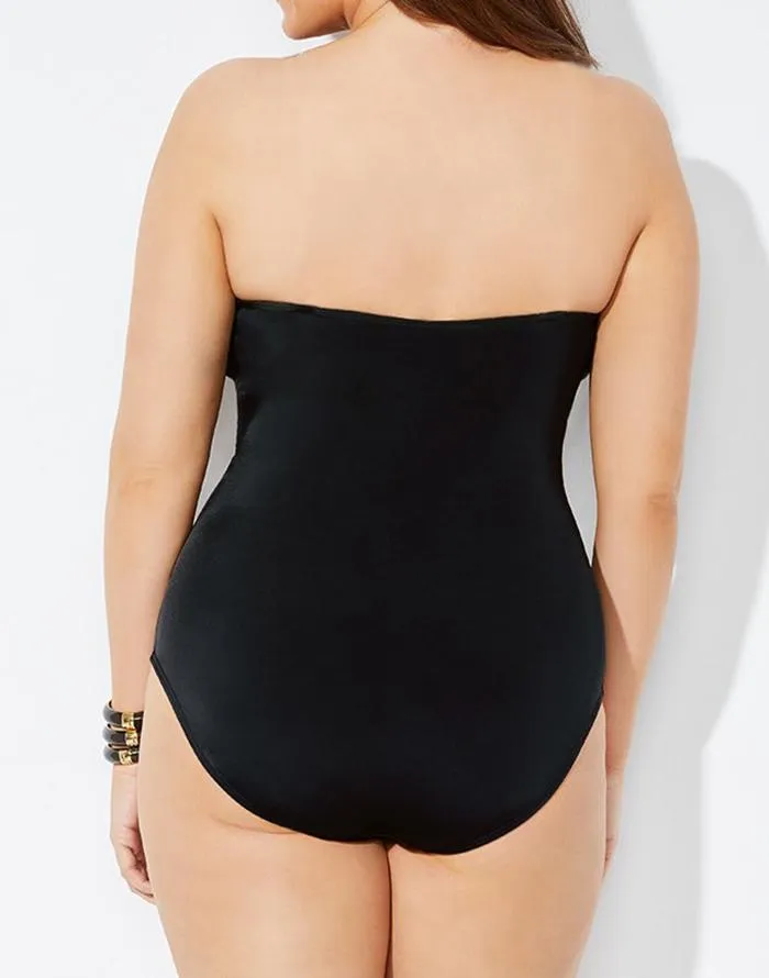 Summervivi-Bandeau One Piece Swimsuit