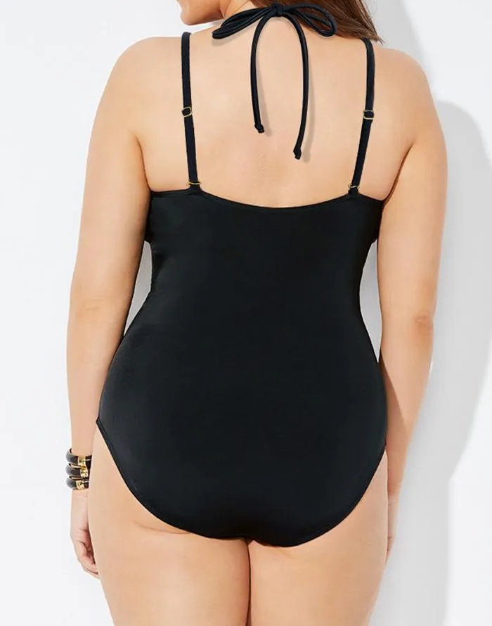 Summervivi-Bandeau One Piece Swimsuit