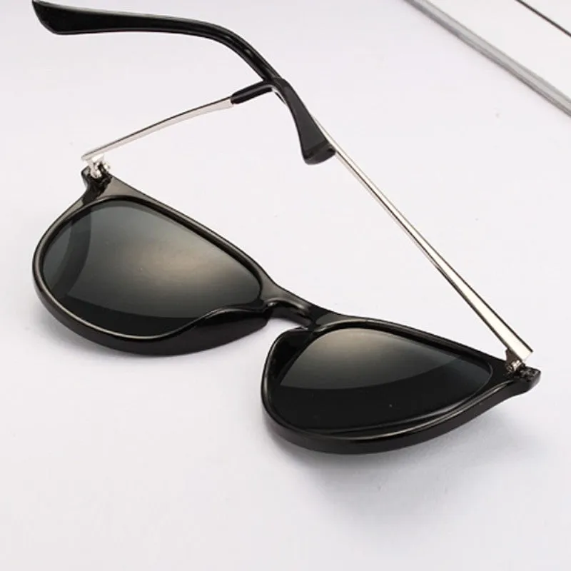 Sun Glasses for Women Men Retro Round Eyeglasses Metal Frame Leg Spectacles Sunglasses